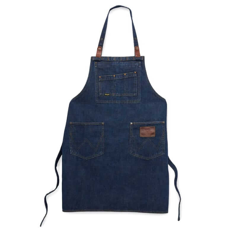 made in x wrangler denim apron