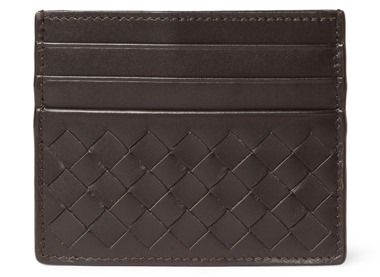 Bottega Veneta Woven Intrecciato Leather Cardholder