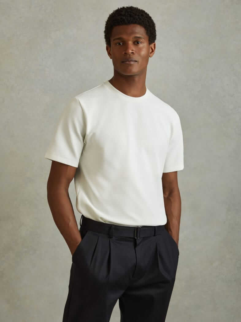 Reiss Wick textured crew T-shirt