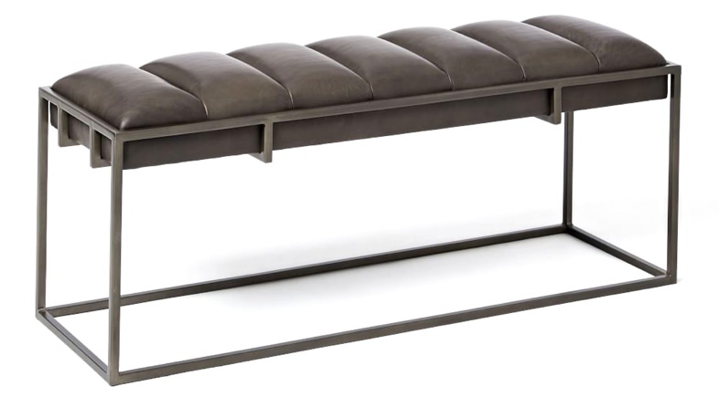 West Elm Fontanne Leather Bench