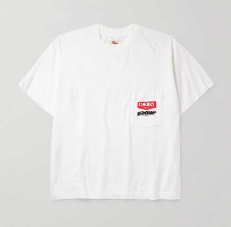 cherry los angeles printed pocket tee
