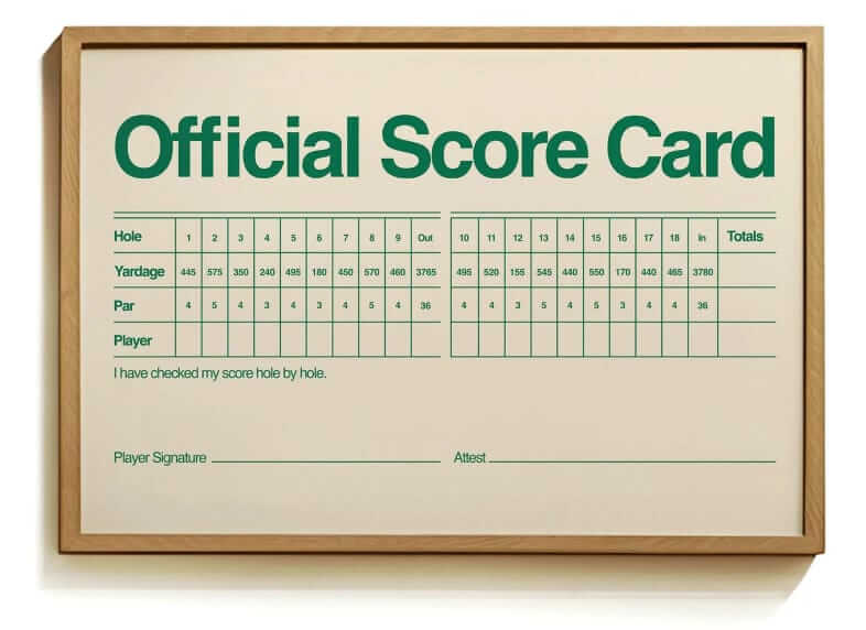 Sandgrain Studio scorecard print