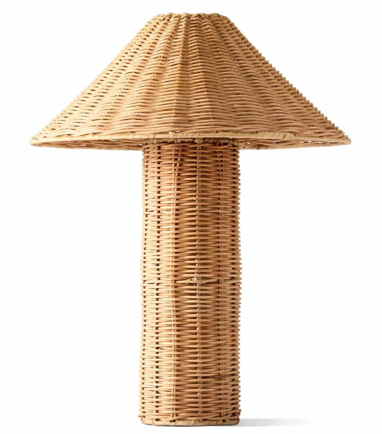 West Elm Woven rattan lamp