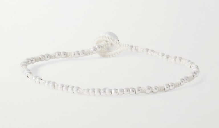 mikia sterling silver and silk bracelet