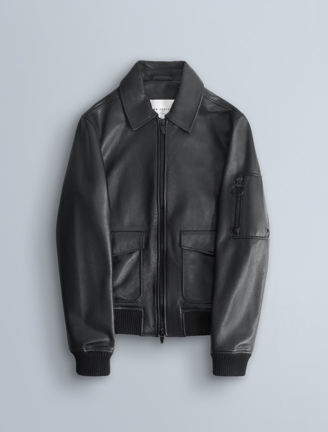 The Arrivals Leather Bomber Jacket
