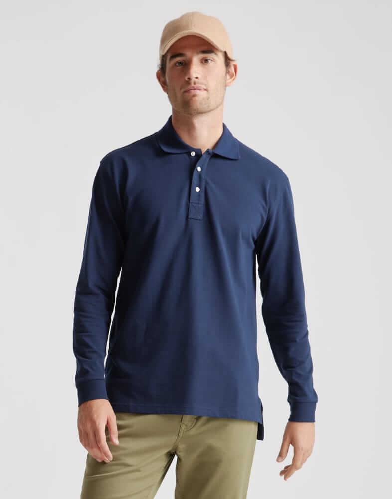 Quince Long-Sleeve Pique Polo