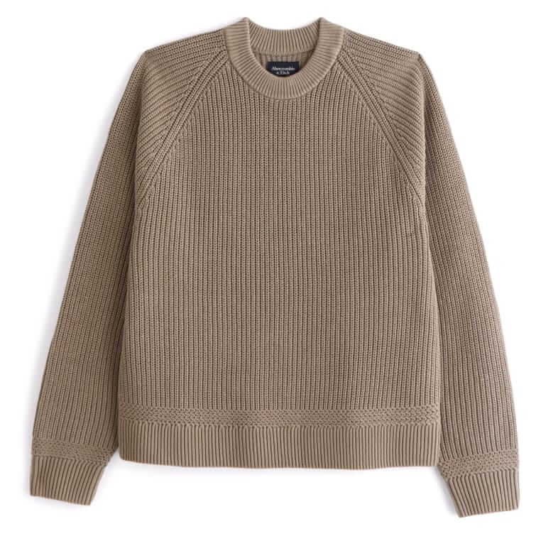 abercrombie and fitch oversized waffle crew sweater