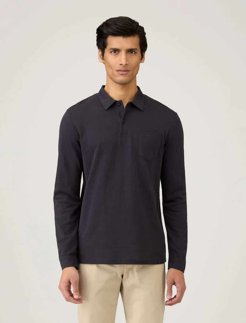 Sunspel long-sleeve Riviera polo shirt