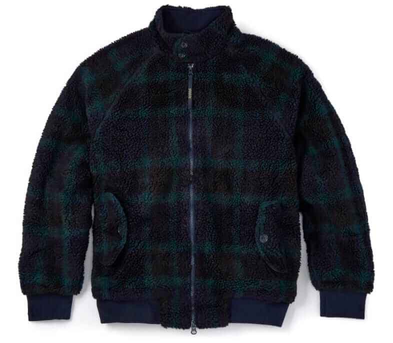 Baracuta G9 tartan fleece jacket