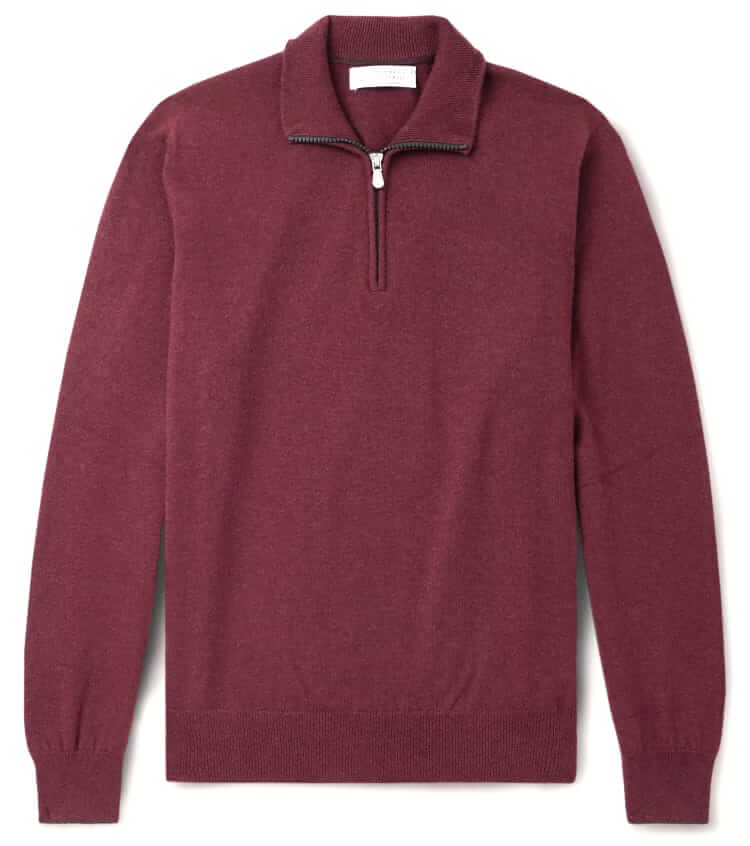 brunello cucinelli cashmere half-zip sweater