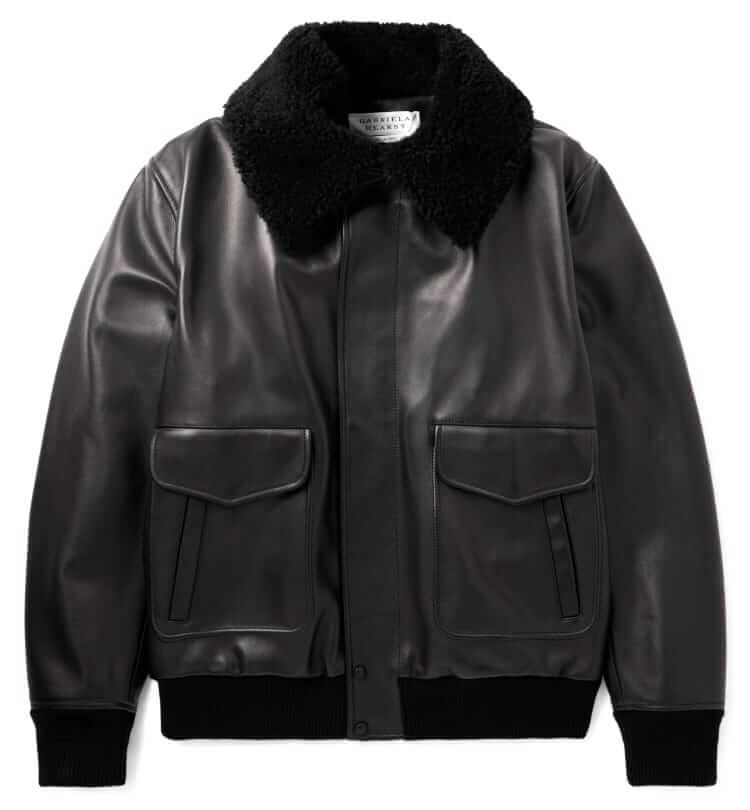 gabriela hearst grant shearling-trimmed leather aviator jacket