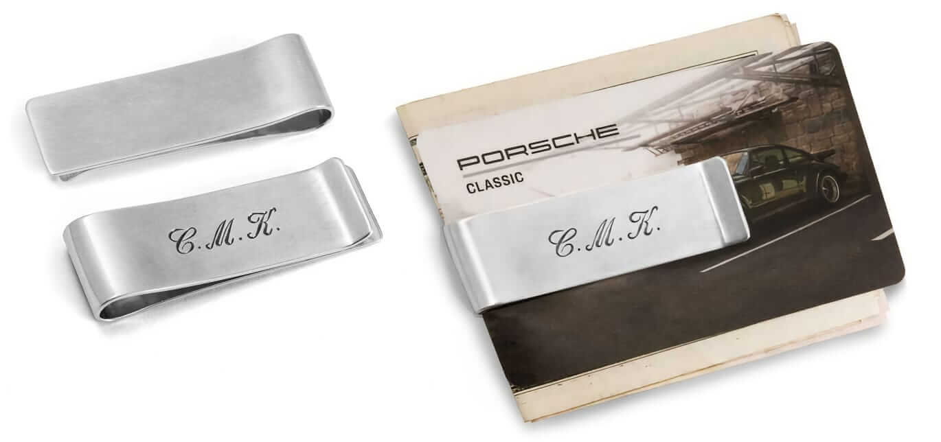 877 Workshop Hand engraved sterling silver money clip
