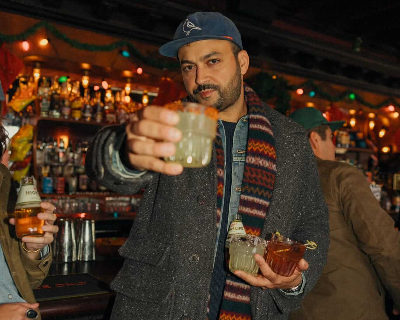 Flint and Tinder Wool herringbone overcoat