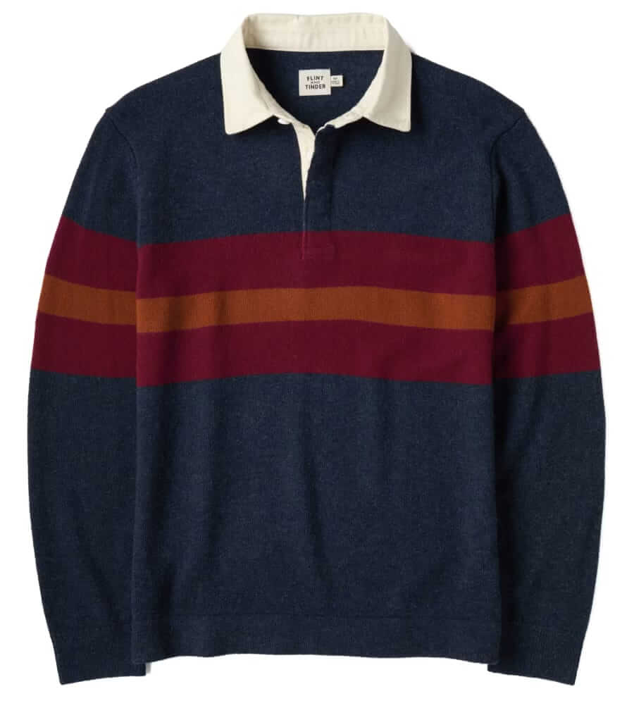flint and tinder merino rugby sweater