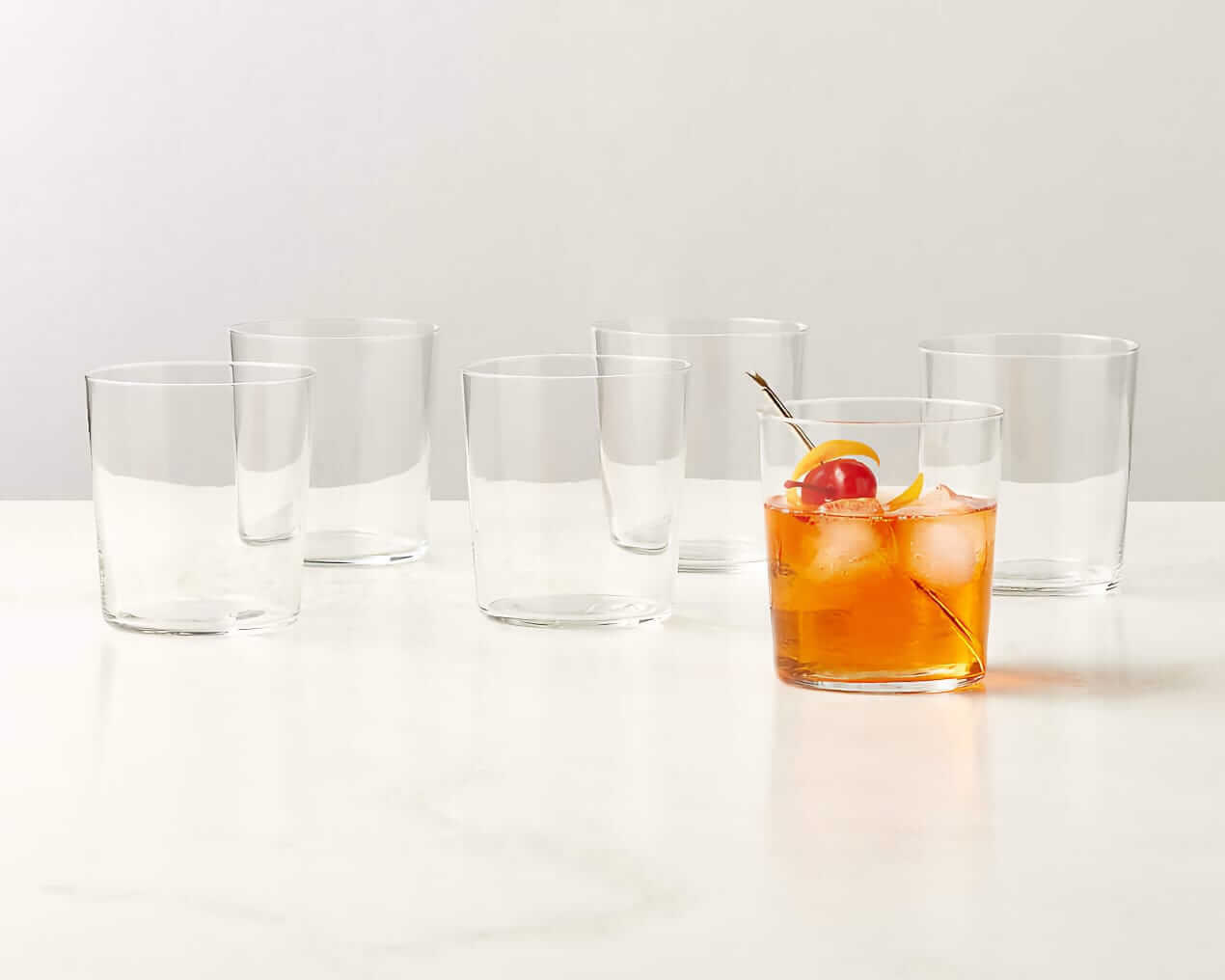 cb2 double old-fashioned glasses