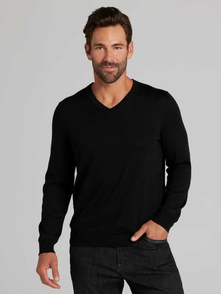 joseph abboud merino wool v-neck sweater
