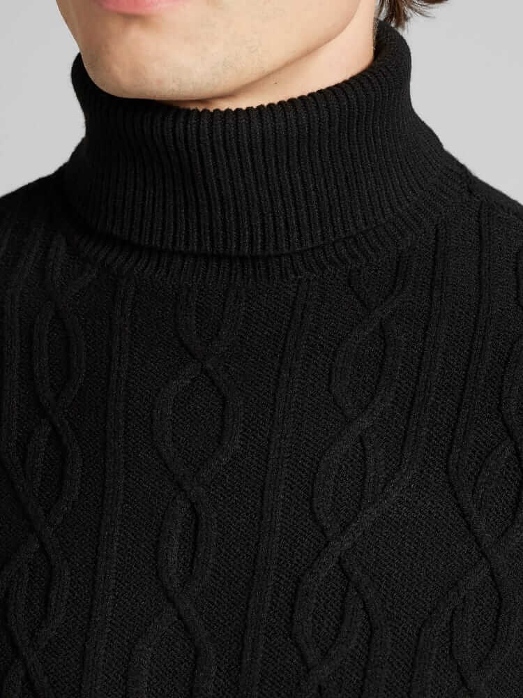 paisley and gray chunky turtleneck sweater