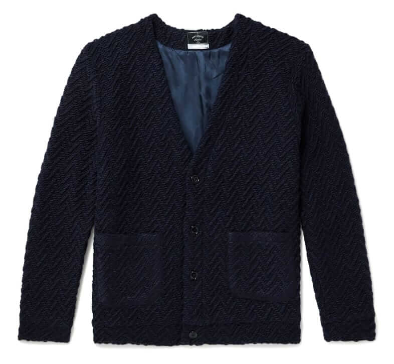 Portuguese Flannel Jacquard-knit cardigan