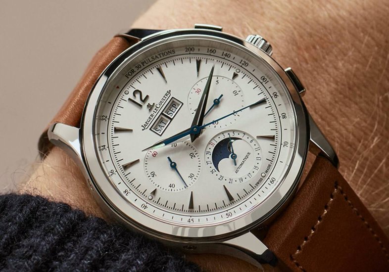 Jaeger-LeCoultre Master Control Calendar Automatic Chronograph 40mm Stainless Steel and Leather Watch