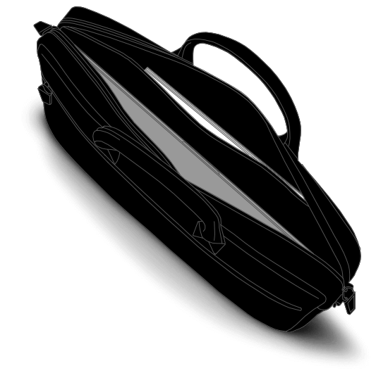 Cleaning out a briefcase illustration