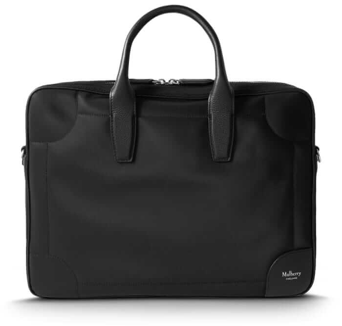 Mulberry Leather-trimmed nylon briefcase