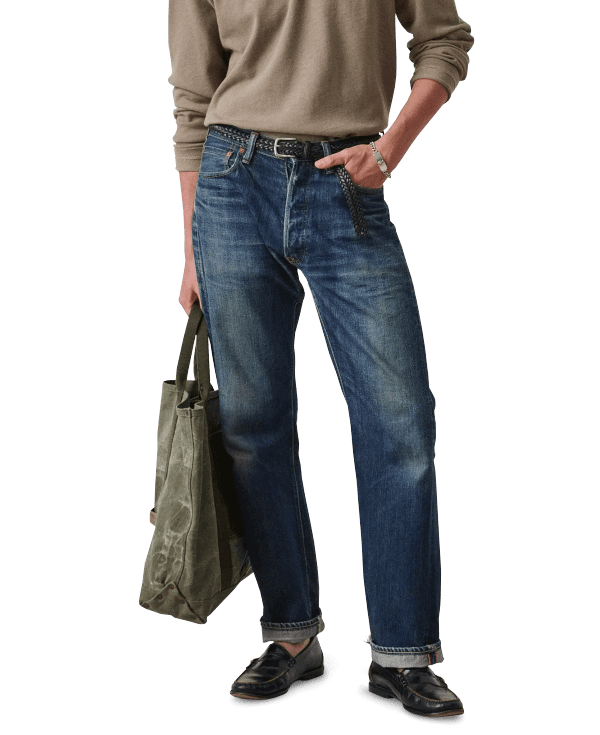 Buck Mason tucked in shirt