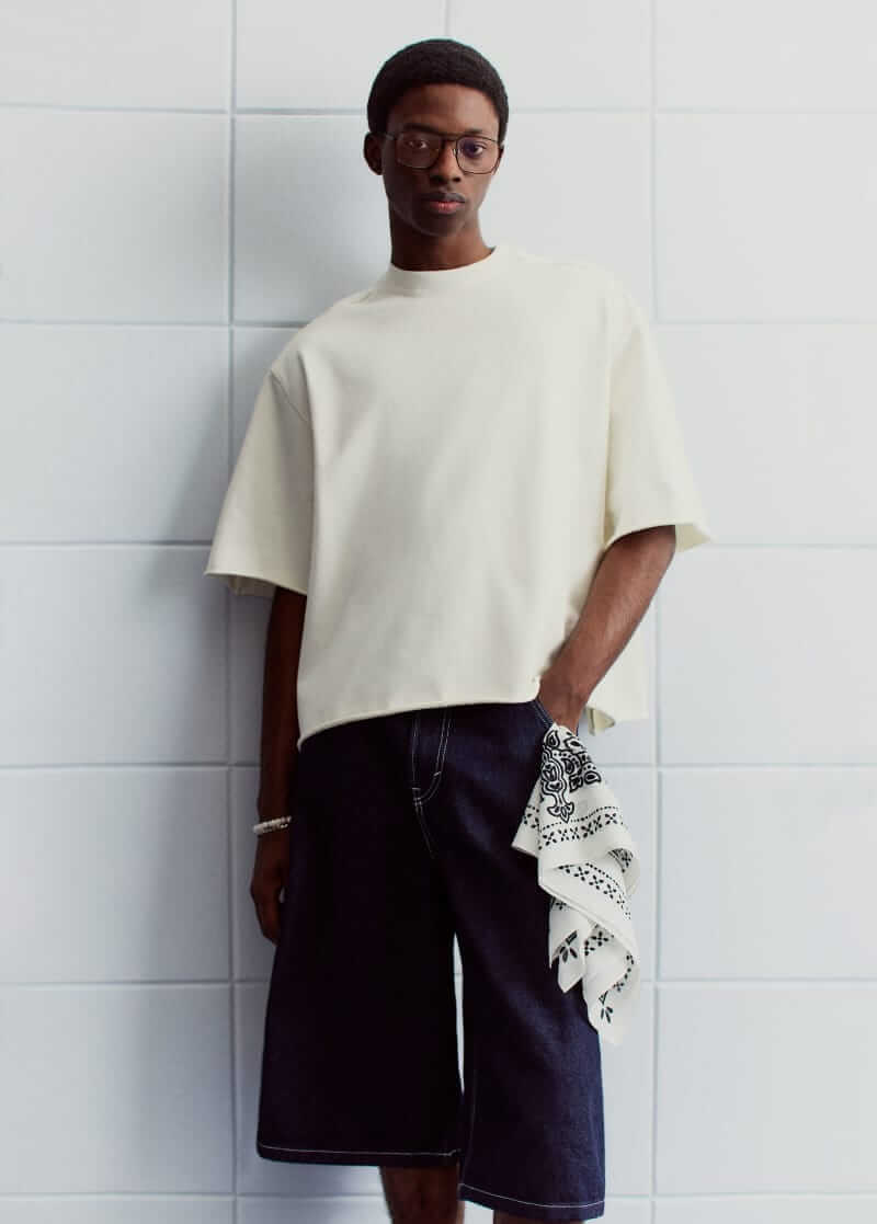 h&m oversized cropped t-shirt