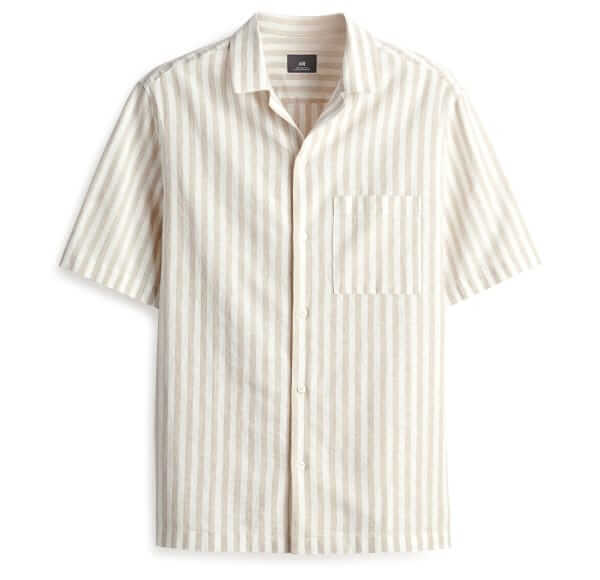 H&M Linen-blend camp collar shirt