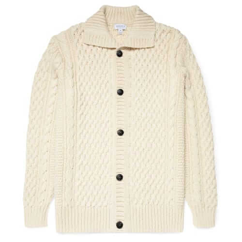 Sunspel Cable-knit cardigan