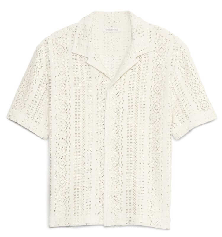banana republic crochet resort shirt