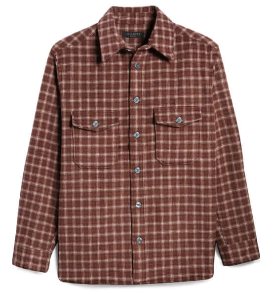 AllSaints Guerra Check Flannel Button-Up Shirt