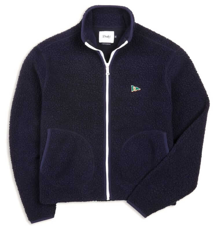 drake's boucle wool zip fleece