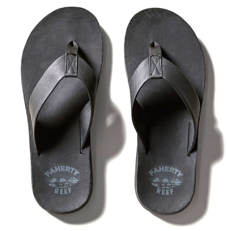 faherty x reef cushioned leather flip flop