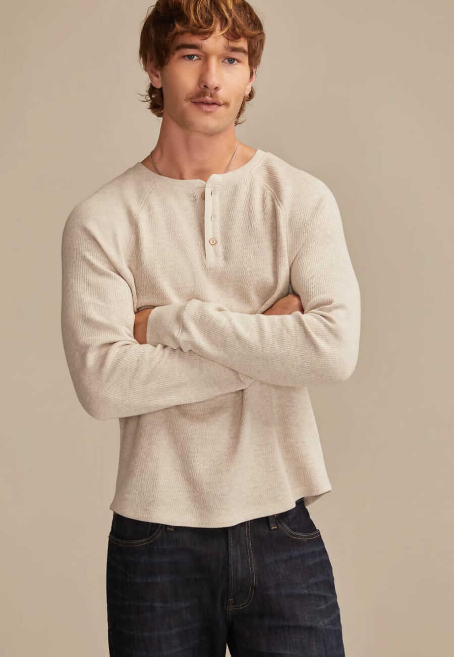lucky brand raglan thermal henley
