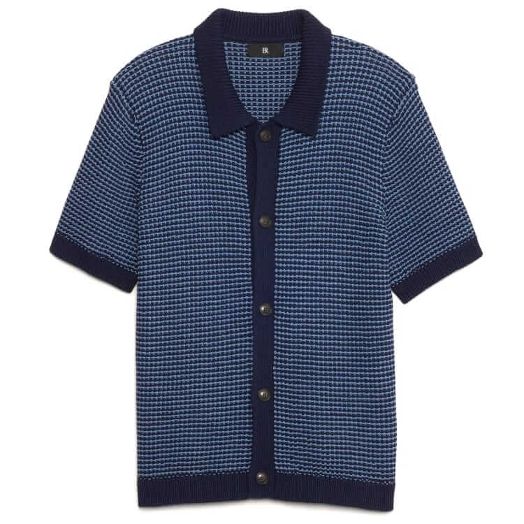 banana republic waffle-knit cotton polo