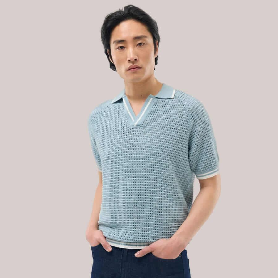 percival casa knit tennis polo