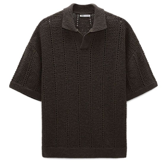 Zara Crochet Knit Polo