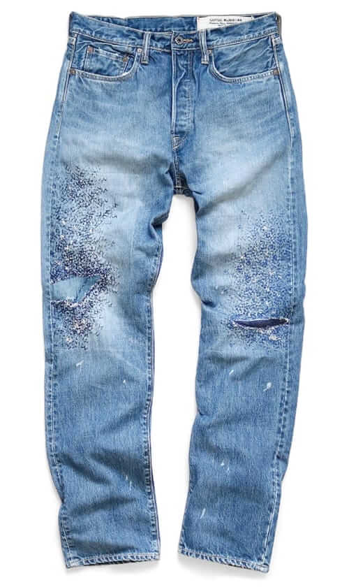 Kapital Monkey Distressed and Stitched Jean