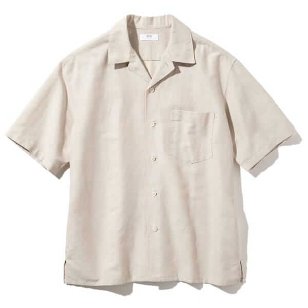 UNIQLO Linen camp collar shirt