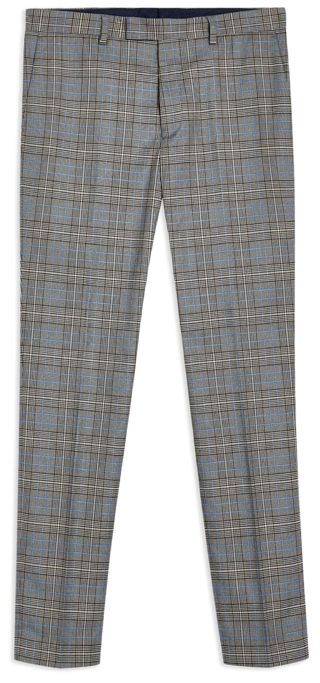 Topman Grey Checked Trousers