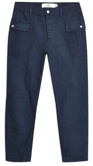 Topman Herringbone Cotton Cargo Pants