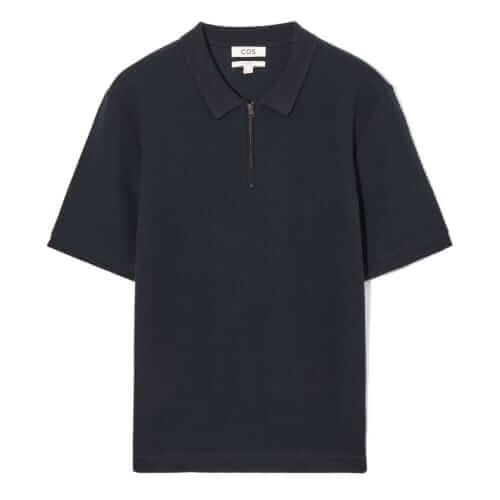 COS pique half-zip polo