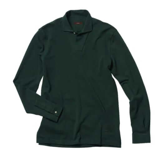 P.Johnson Long-sleeve pique polo