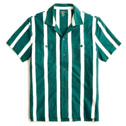 J.Crew Short-Sleeve Camp-Collar Garment-Dyed Harbor Shirt