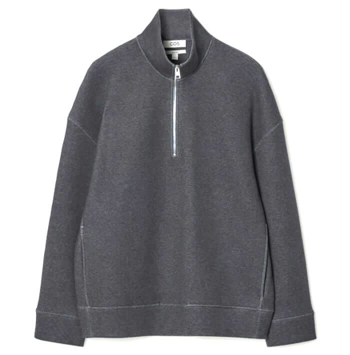 COS Scuba-jersey half-zip sweatshirt