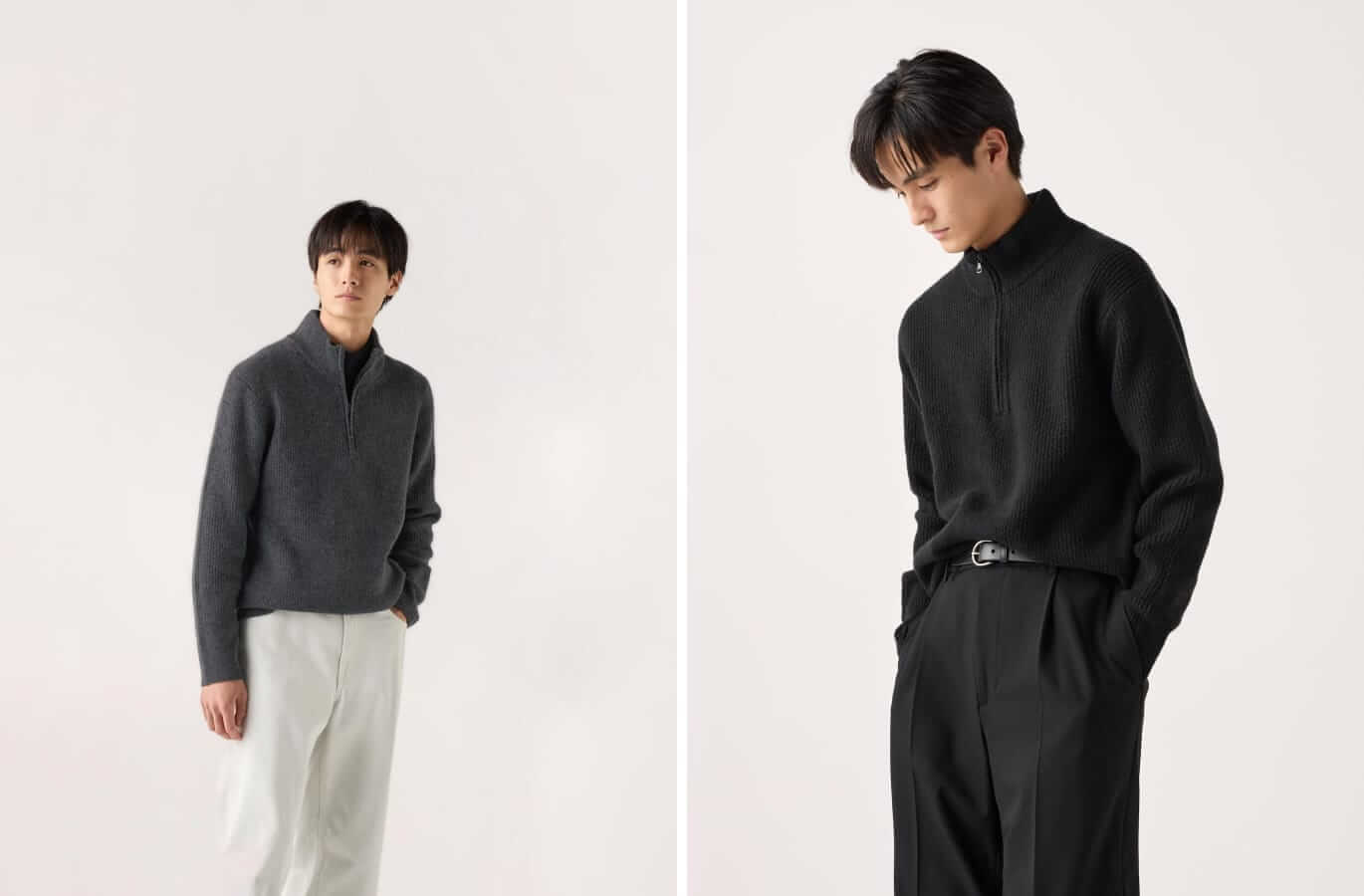 UNIQLO Souffle yarn half-zip sweater