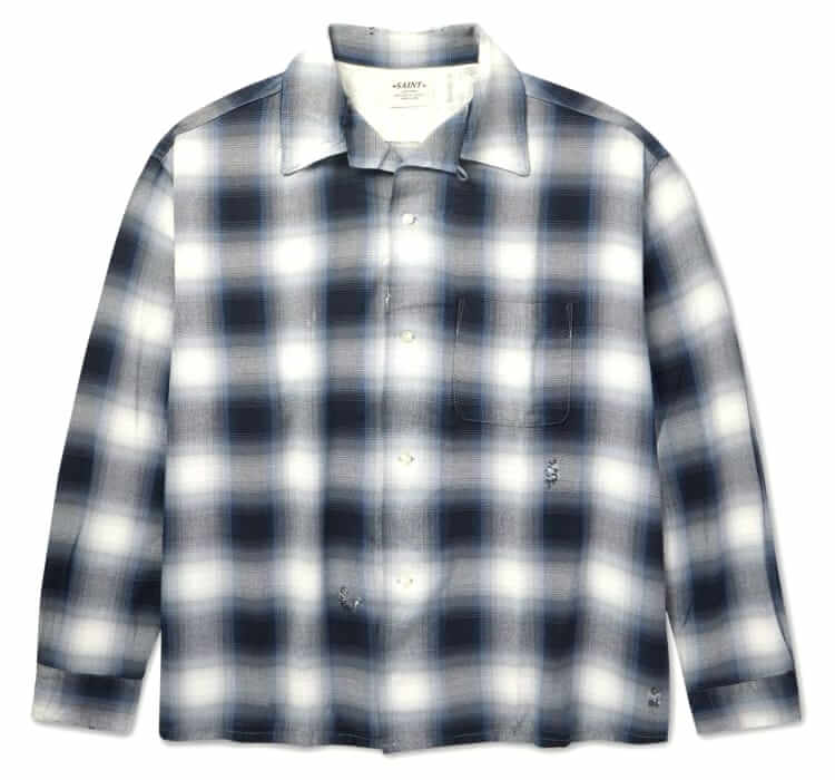 saint mxxxxxx x lastman checked woven shirt
