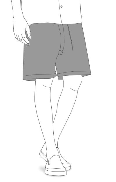 Longer men's shorts illustation