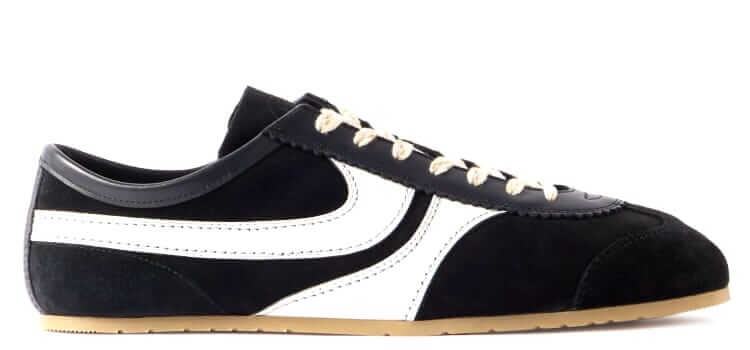 dries van noten leather-trimmed sneaker