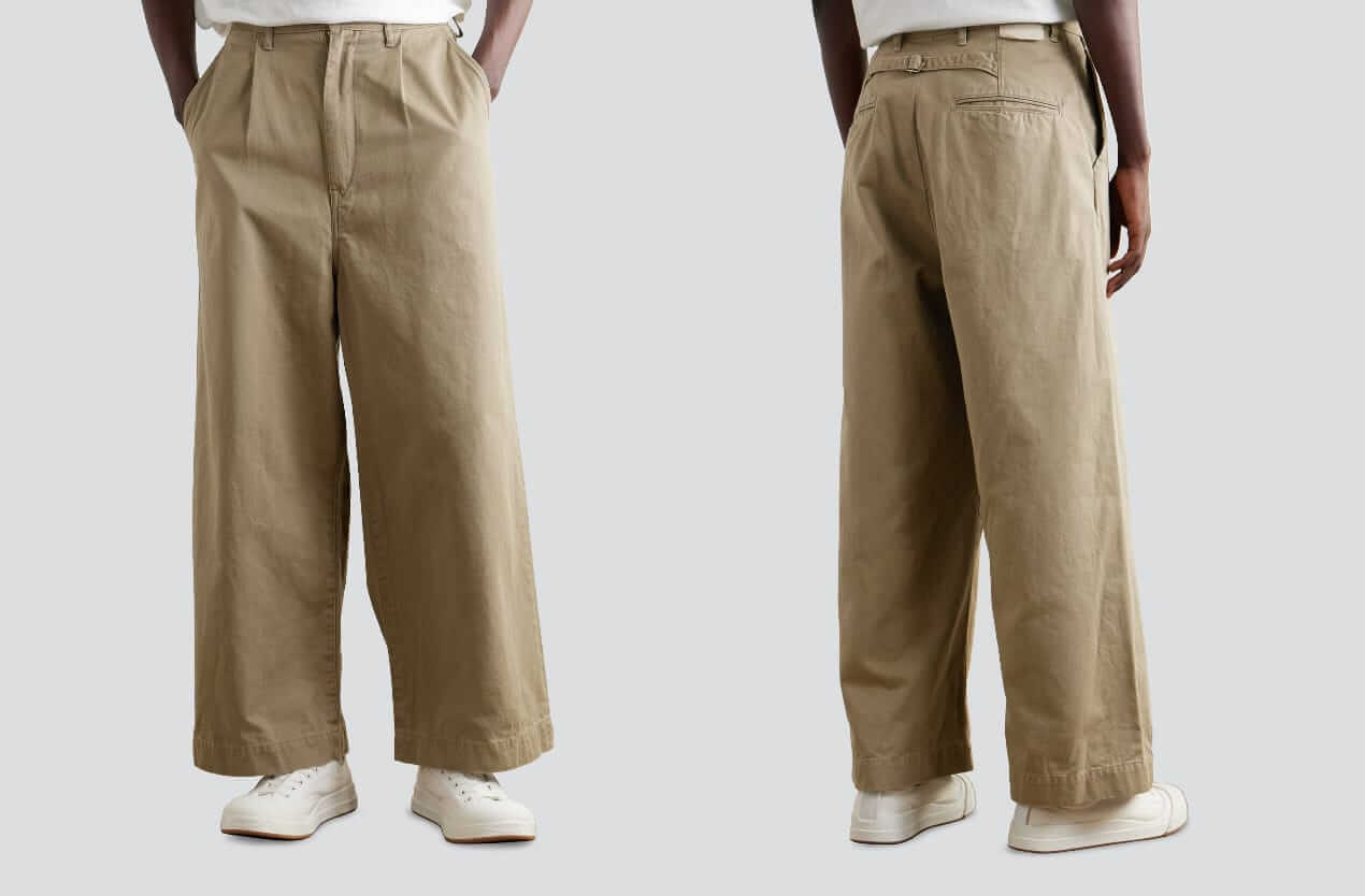kapital nime wide-leg chino